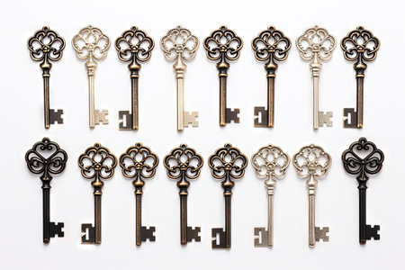 White background with keysの素材