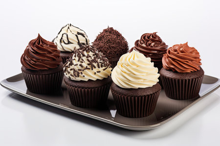 set of chocolate cupcakesの素材