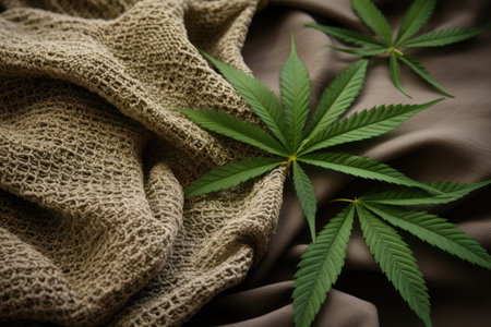 Marijuana leaf and cozy hemp fabricの素材