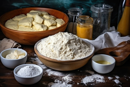 Making pastry blend butter and flour to create dough for desserts like pies and cookies Detailed recの素材