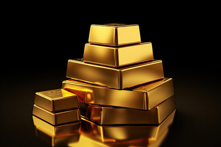 Stacked gold bullion Financial ideaの素材
