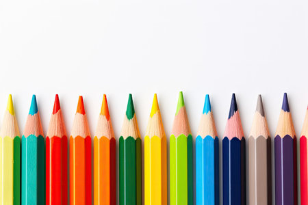Colored pencil on a white backgroundの素材