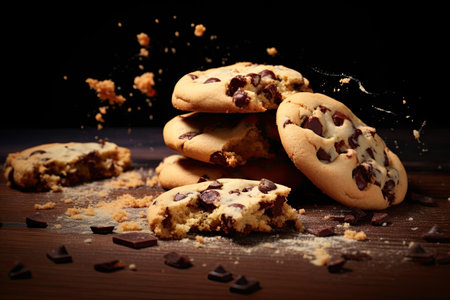 Crumbled chocolate chip cookiesの素材