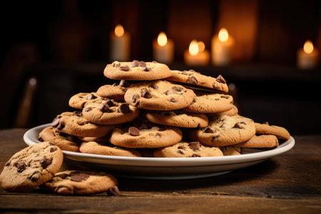 Close up photo of cookies on a table isolatedの素材