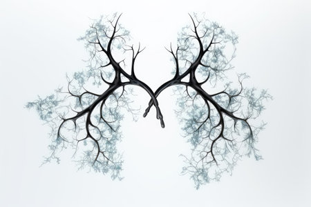 Ecological concept tree branch symbolizing healthy lung represents air purificationの素材