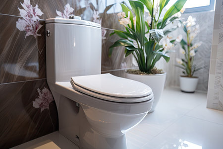 New toilet bowl in contemporary bathroomの素材
