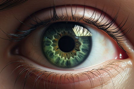 Stunning woman s eyes with captivating pupils and eyebrowsの素材