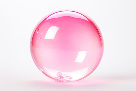 Pink isolation bubble on white backgroundの素材