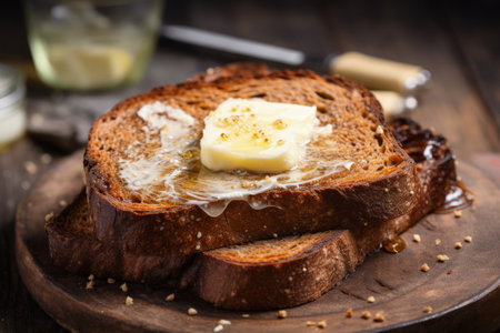 Wholemeal toast topped with butter is nutritiousの素材