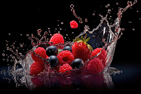 Berry juice and red compote isolated splashingの素材