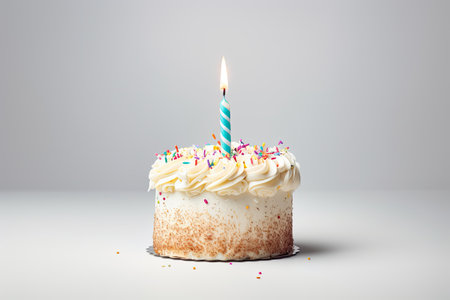 Burning isolated cake on white backgroundの素材
