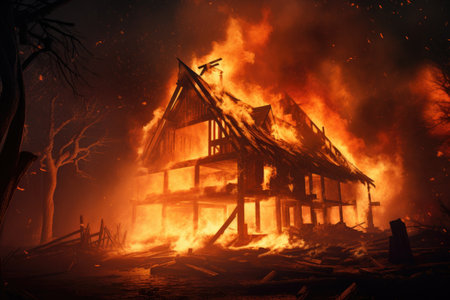 Flaming timber cottageの素材