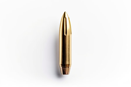 9mm gun bullet on white backgroundの素材