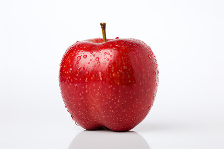 Red apple on white backgroundの素材
