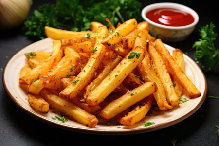Healthier oil free French fries from an air fryerの素材
