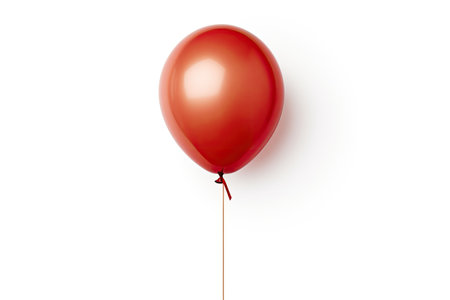 Old helium balloon alone on white backdropの素材