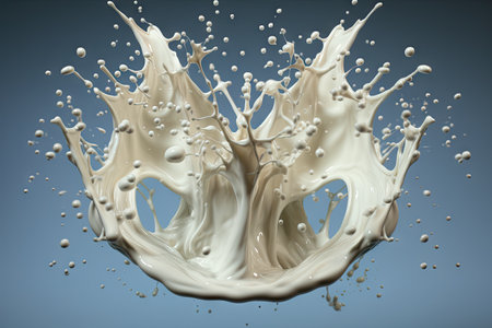 Bird s eye view of milk splashの素材