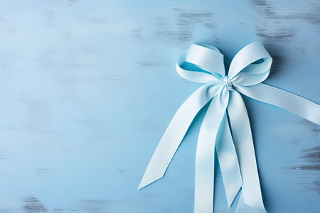 Hand holding white ribbon for lung cancer awareness in November on blue backgroundの素材