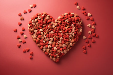 Heart and paw print shaped kibble for dogsの素材