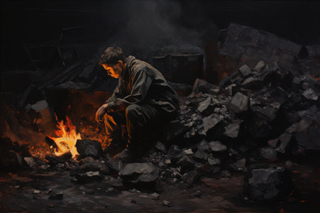 coal on fireの素材