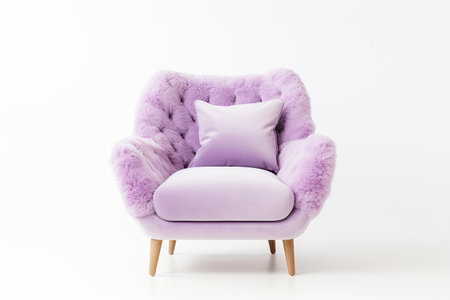 White background with a comfy armchair as an interior accentの素材