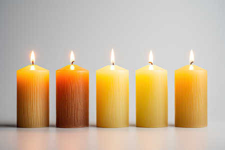 White background with candles Photoの素材