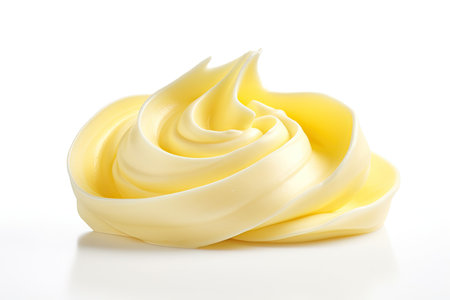 Butter curl on white surfaceの素材