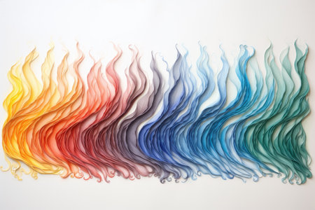 Color pencil marks on white paperの素材