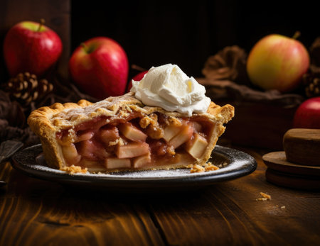 Delicious rustic apple pie sliceの素材