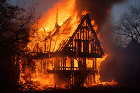 Flaming timber cottageの素材