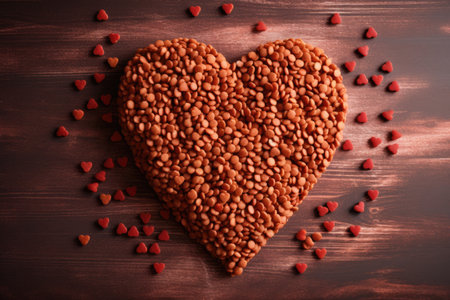 Heart and paw print shaped kibble for dogsの素材