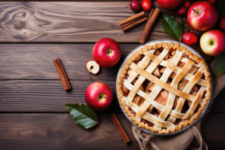 Organic apple pie classic dessert for Thanksgivingの素材
