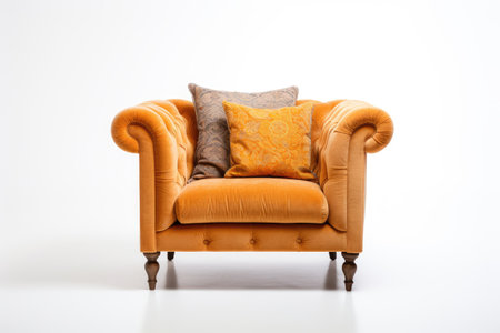 White background with a cozy armchairの素材