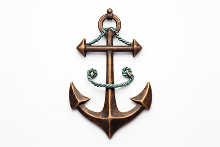 Boat s anchor isolated on a white backgroundの素材