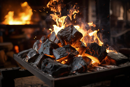 Burning coals for blacksmithingの素材