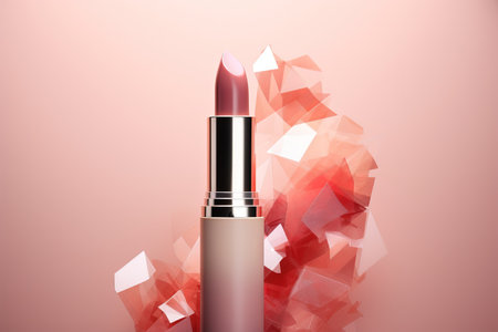 Geometric art smudge on pink backdropの素材