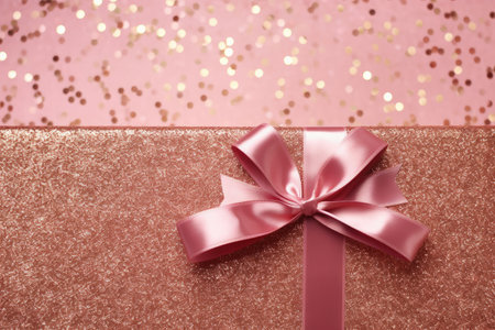 Christmas wrapping paper with rose gold glitter texture and sparkling shiny pink background as a desの素材
