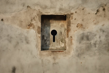 Keyhole in concrete wallの素材