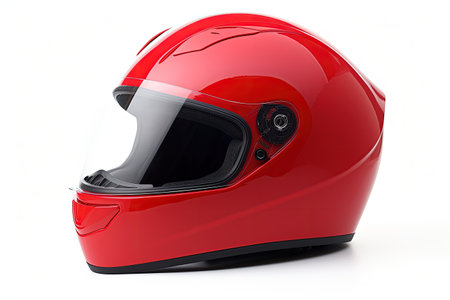 Motorcycle helmet isolated on white background with path clippingの素材