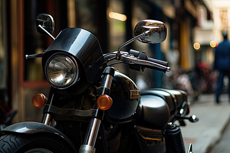 Motorcycle helmet on handlebarsの素材