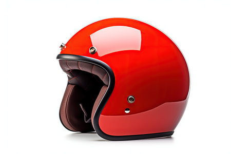 Motorcycle helmet isolated on whiteの素材