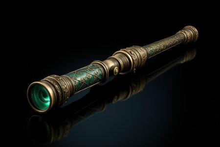 Old spyglass white backgroundの素材