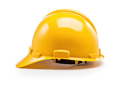 isolated white background yellow safety hatの素材