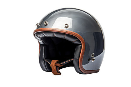 New grey vintage helmet on white backgroundの素材