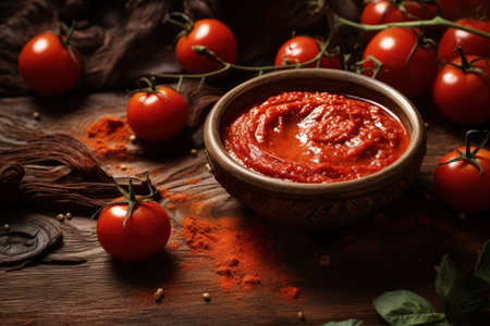 Tomato paste on woodの素材
