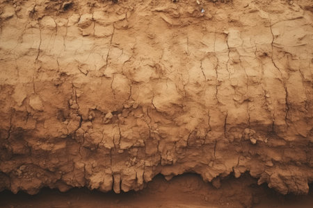 Texture of clay house soil wall with vintage soft backgroundの素材