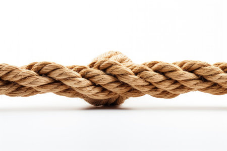 White background closeup of rope isolatedの素材