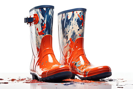 White Wellington bootsの素材