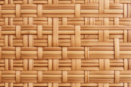 Bamboo wall with Thai pattern Basketry bamboo mat Top viewの素材