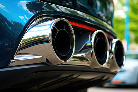 Car dual exhaust pipe in close proximityの素材